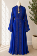 JABIHNOOR Royal Crystal Panel Occasion Abaya with Matching Belt
