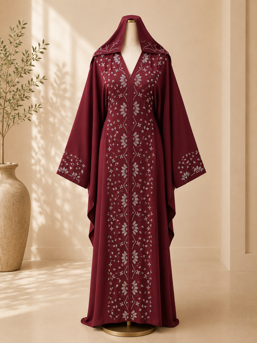 Luxury Embellished Closed Abaya with Matching Hijab | JABIHNOOR